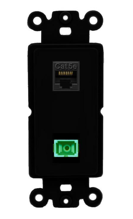 CAT5E SC-APC-SX Wall Plate [Black]