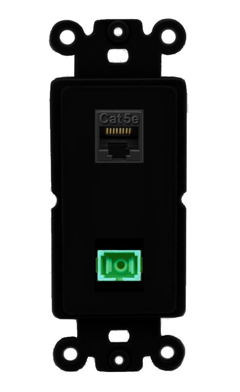 CAT5E SC-APC-SX Wall Plate [Black]