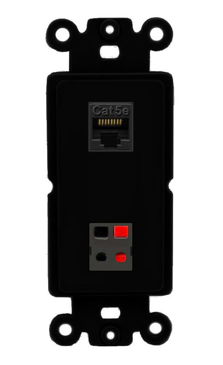 CAT5E SPEAKER Wall Plate [Black]