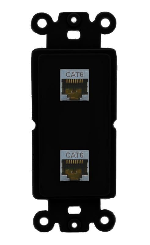 2 CAT6-SHIELDED Wall Plate [Black]