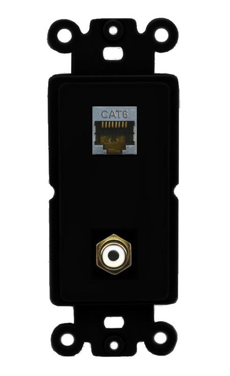 CAT6-SHIELDED RCA-WHITE Wall Plate [Black]