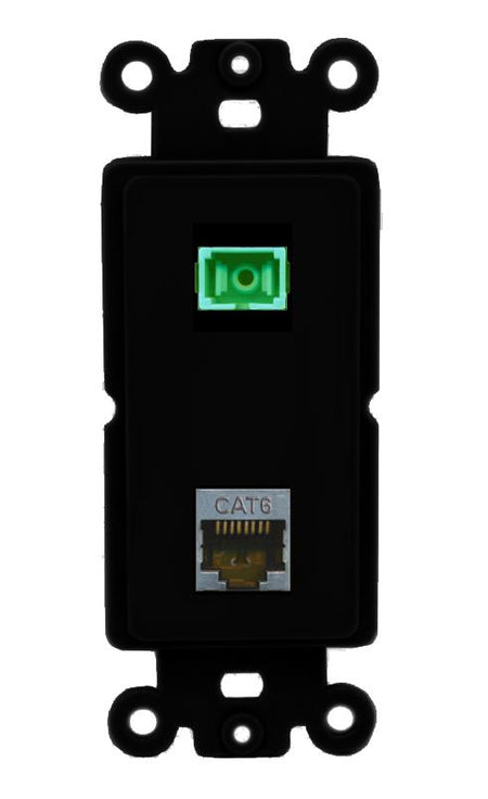 CAT6-SHIELDED SC-APC-SX Wall Plate [Black]