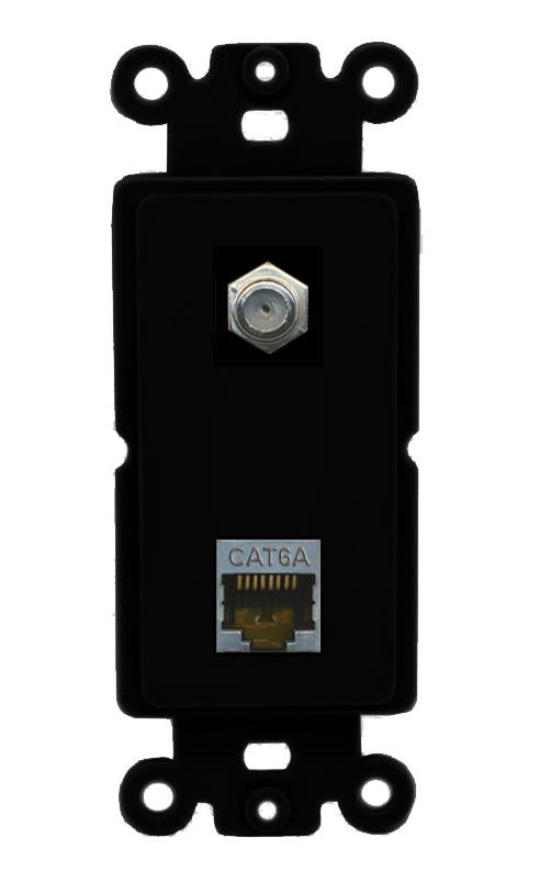 CAT6A COAX Wall Plate [Black]