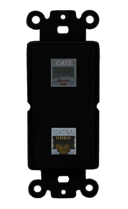 CAT6A PHONE Wall Plate [Black]
