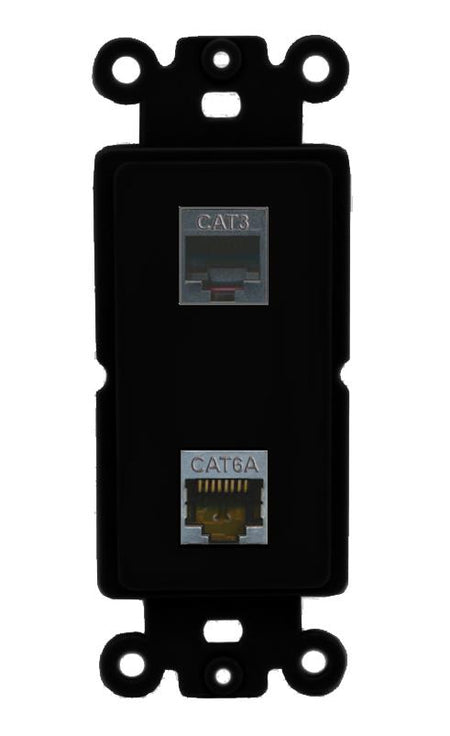 CAT6A PHONE Wall Plate [Black]