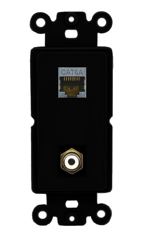 CAT6A RCA-WHITE Wall Plate [Black]