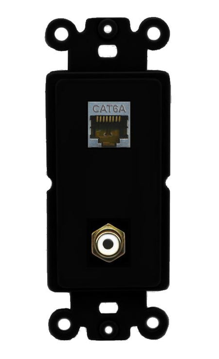 CAT6A RCA-WHITE Wall Plate [Black]