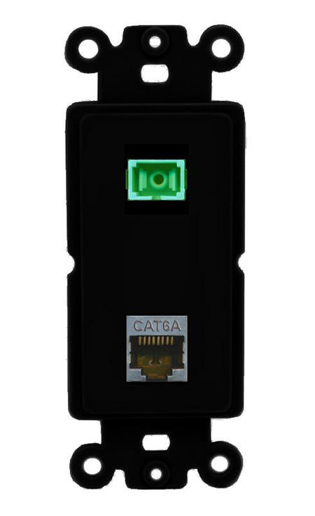 CAT6A SC-APC-SX Wall Plate [Black]