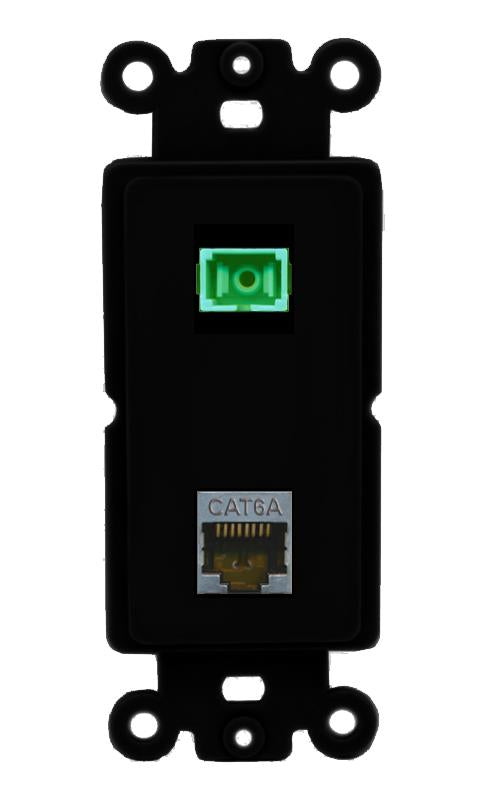 CAT6A SC-APC-SX Wall Plate [Black]