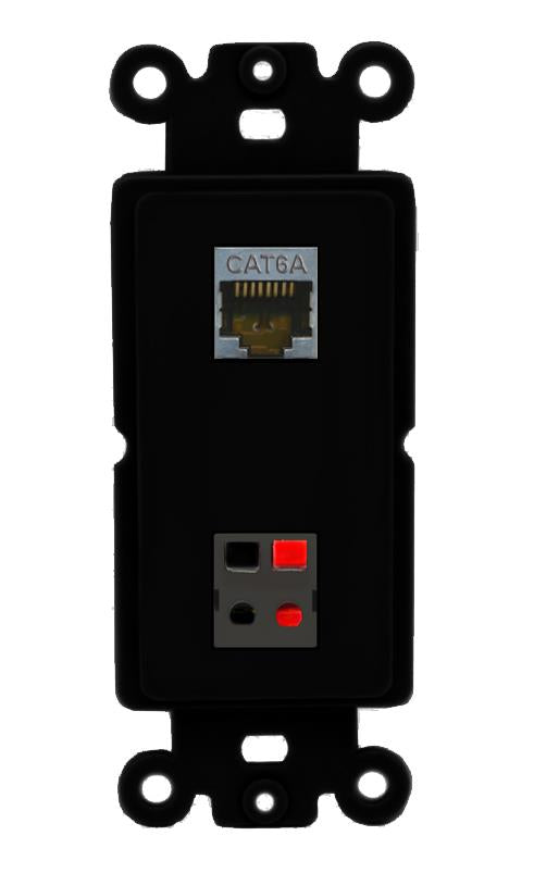 CAT6A SPEAKER Wall Plate [Black]