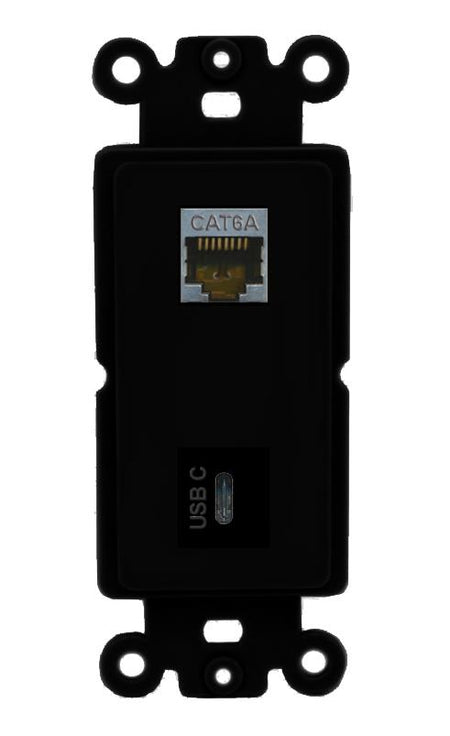 CAT6A USBC Wall Plate [Black]