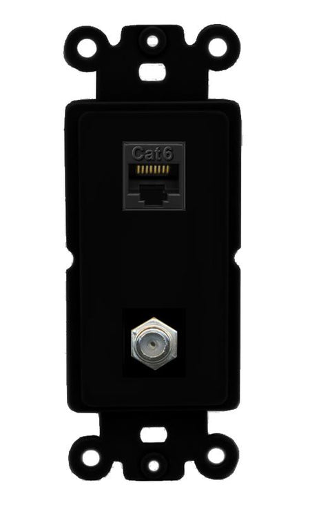 CAT6 COAX Wall Plate [Black]