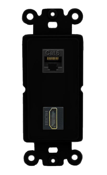 CAT6 HDMI Wall Plate [Black]