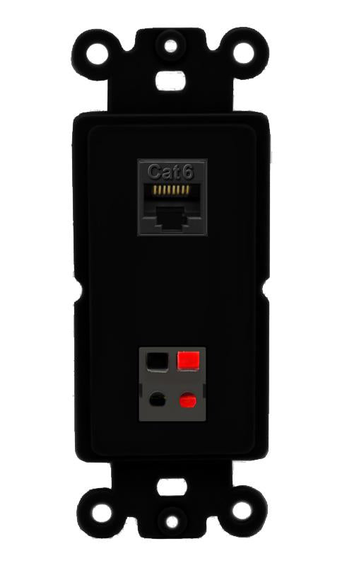 CAT6 SPEAKER Wall Plate [Black]