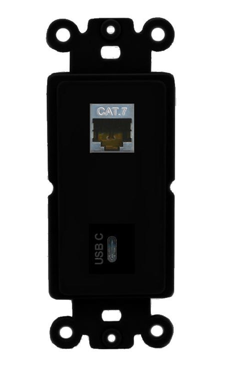 CAT7 USBC Wall Plate [Black]