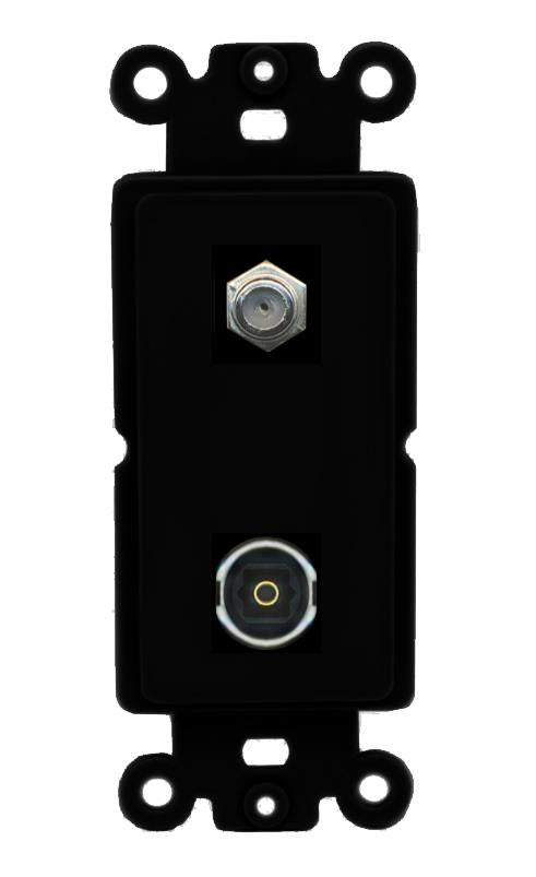 COAX TOSLINK Wall Plate [Black]