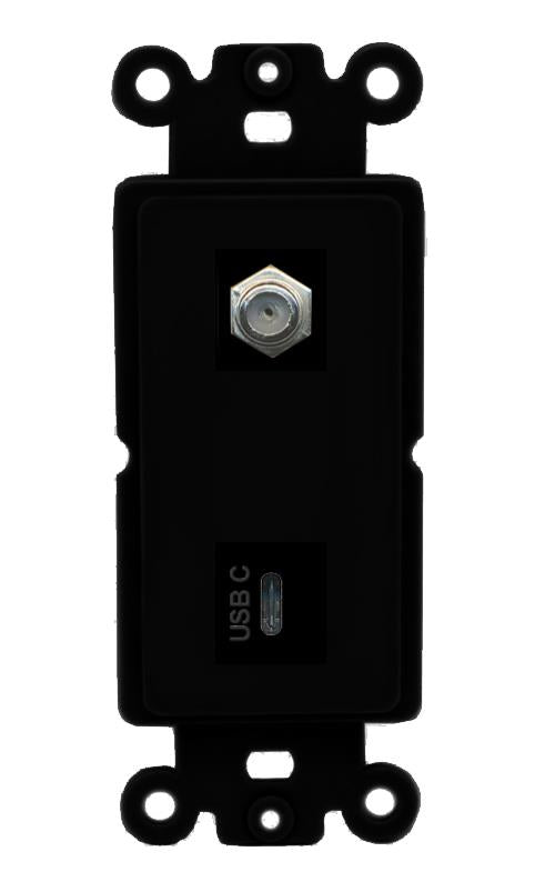 COAX USBC Wall Plate [Black]