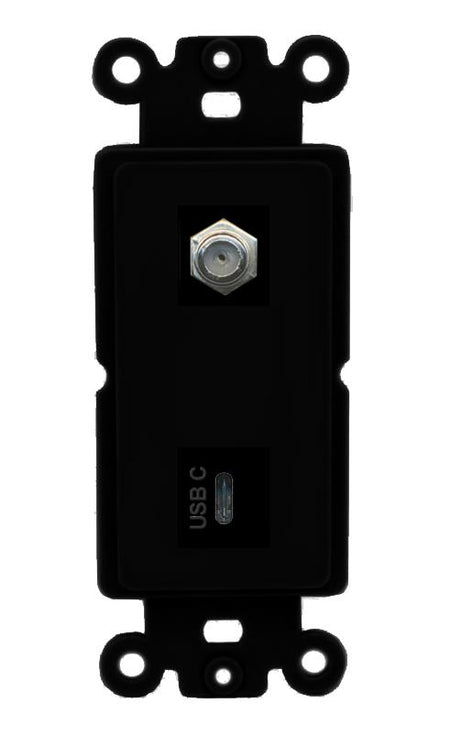 COAX USBC Wall Plate [Black]