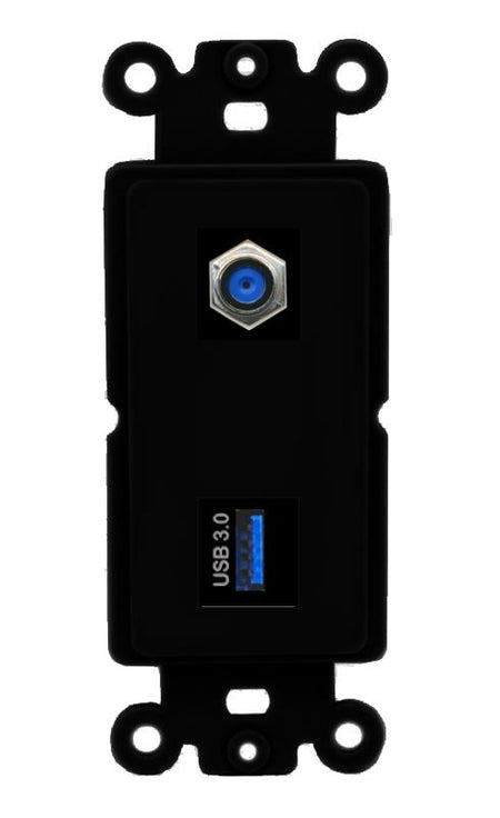 F81 USB-3 Wall Plate [Black]