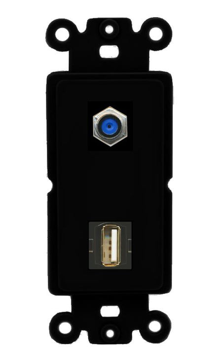 F81 USB2 Wall Plate [Black]