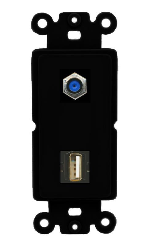 F81 USB2 Wall Plate [Black]