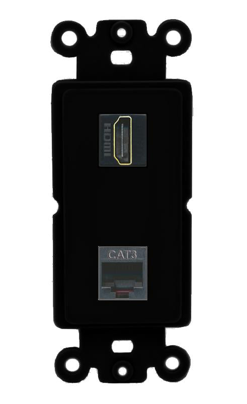 HDMI PHONE Wall Plate [Black]