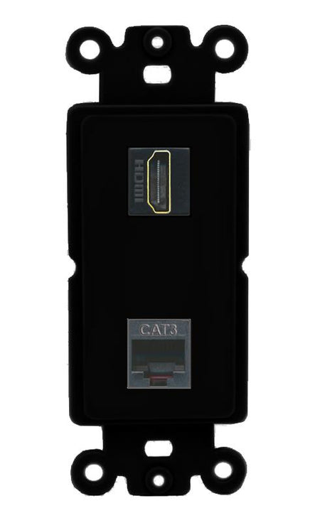 HDMI PHONE Wall Plate [Black]