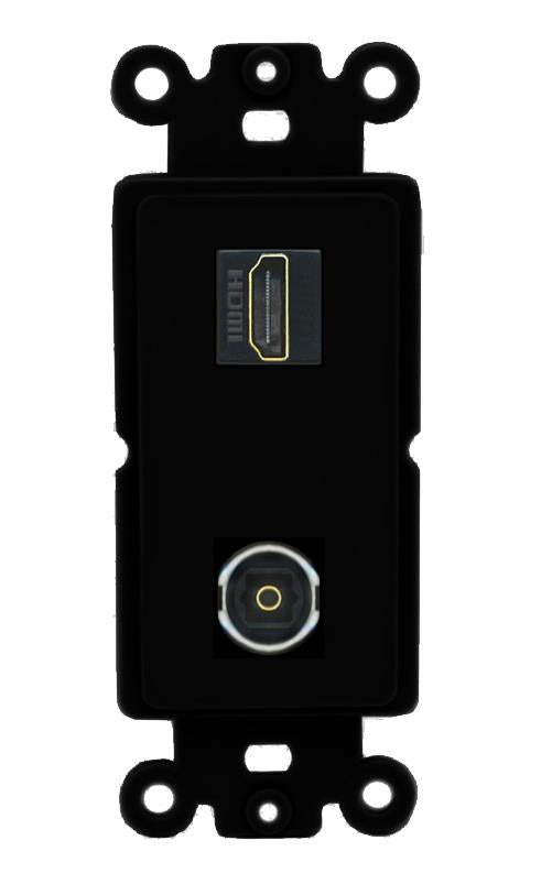 HDMI TOSLINK Wall Plate [Black]