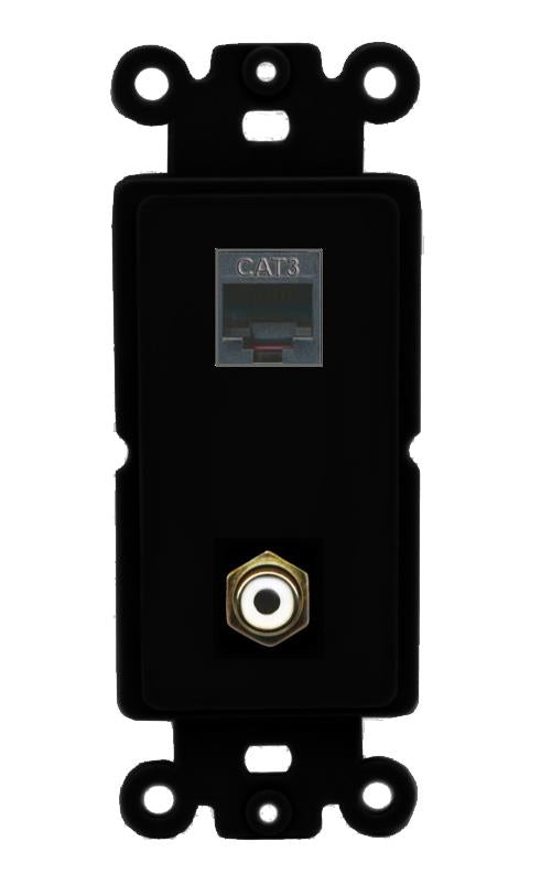 PHONE RCA-WHITE Wall Plate [Black]