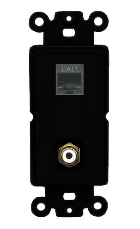 PHONE RCA-WHITE Wall Plate [Black]
