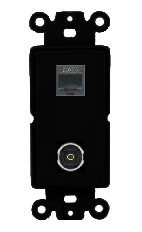 PHONE TOSLINK Wall Plate [Black]