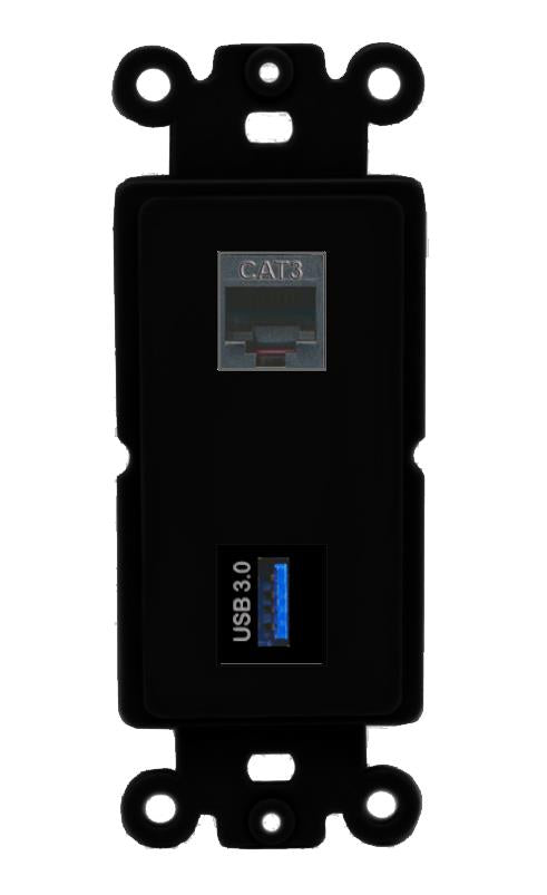 PHONE USB-3 Wall Plate [Black]