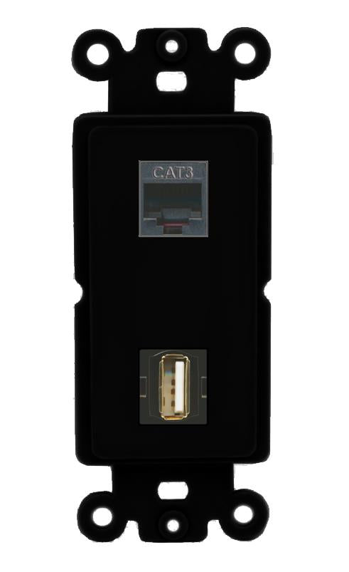 PHONE USB2 Wall Plate [Black]