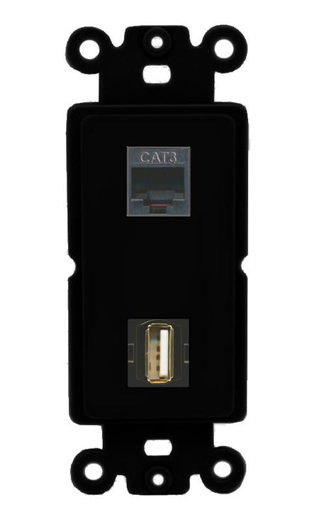 PHONE USB2 Wall Plate [Black]