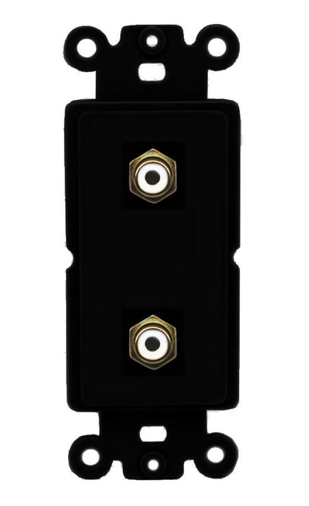 2 RCA-WHITE Wall Plate [Black]