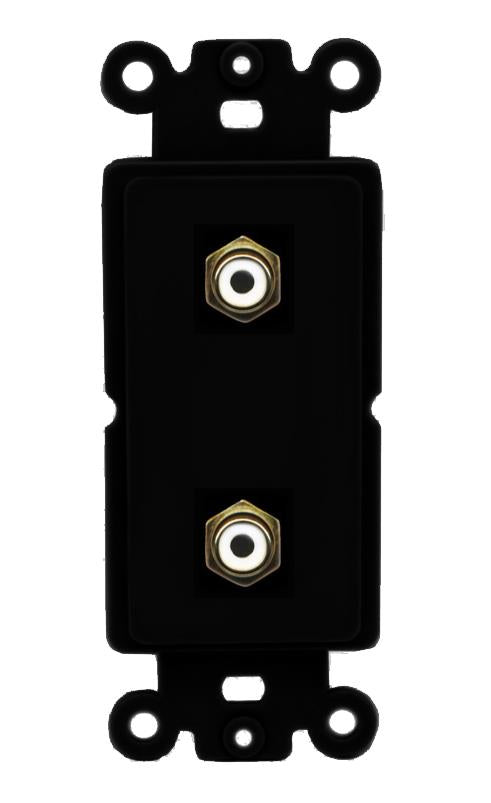 2 RCA-WHITE Wall Plate [Black]
