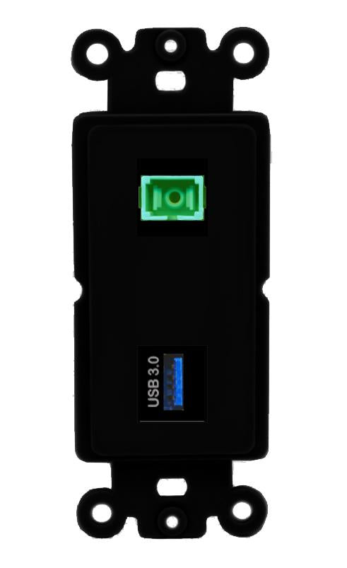 SC-APC-SX USB-3 Wall Plate [Black]
