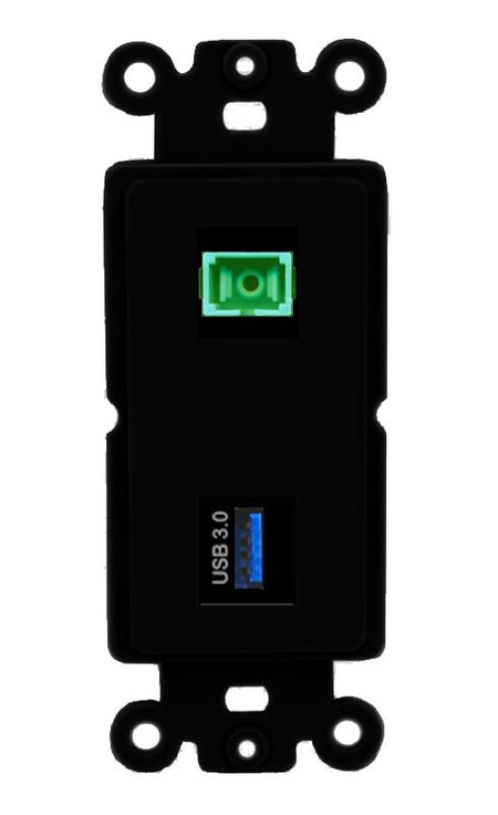 SC-APC-SX USB-3 Wall Plate [Black]