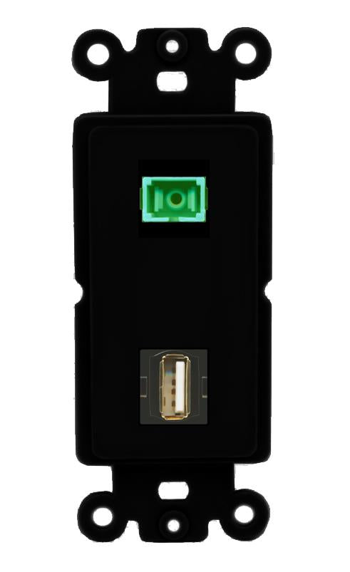 SC-APC-SX USB2 Wall Plate [Black]