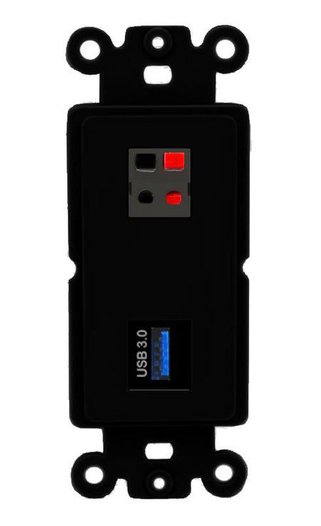 SPEAKER USB-3 Wall Plate [Black]