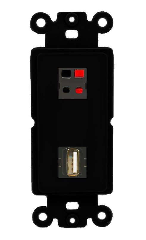 SPEAKER USB2 Wall Plate [Black]