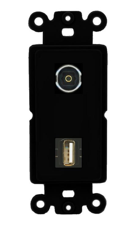 TOSLINK USB2 Wall Plate [Black]