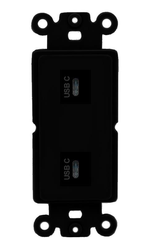 2 USBC Wall Plate [Black]