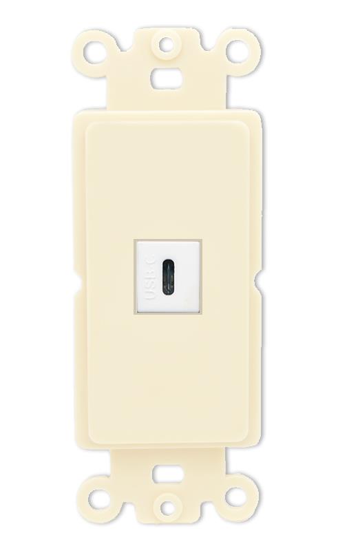 RiteAV USBC Wall Plate Rocker Module [Light Almond]