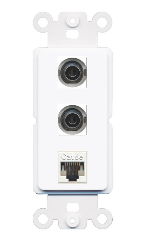2 3.5mm CAT5E Wall Plate [White]