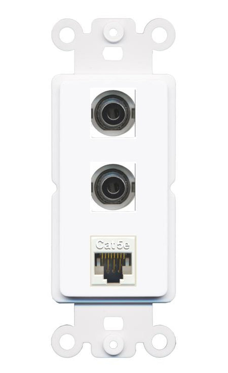2 3.5mm CAT5E Wall Plate [White]