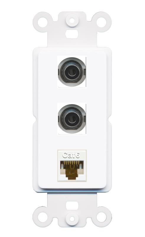 2 3.5mm CAT6 Wall Plate [White]