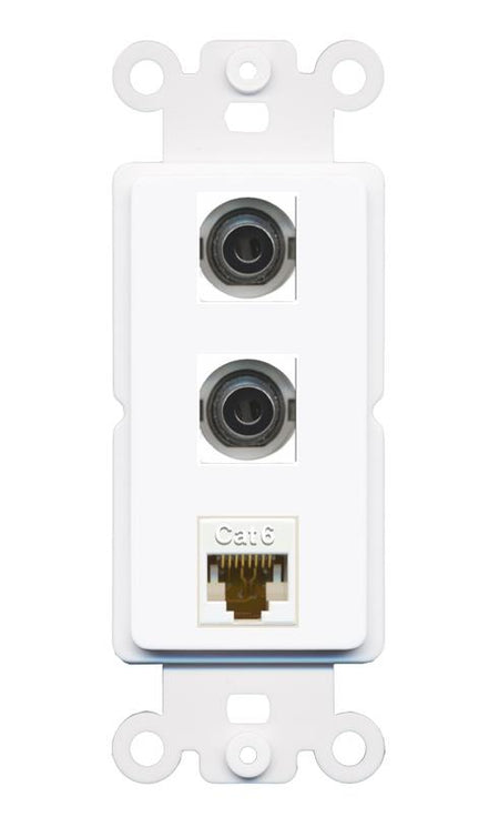 2 3.5mm CAT6 Wall Plate [White]