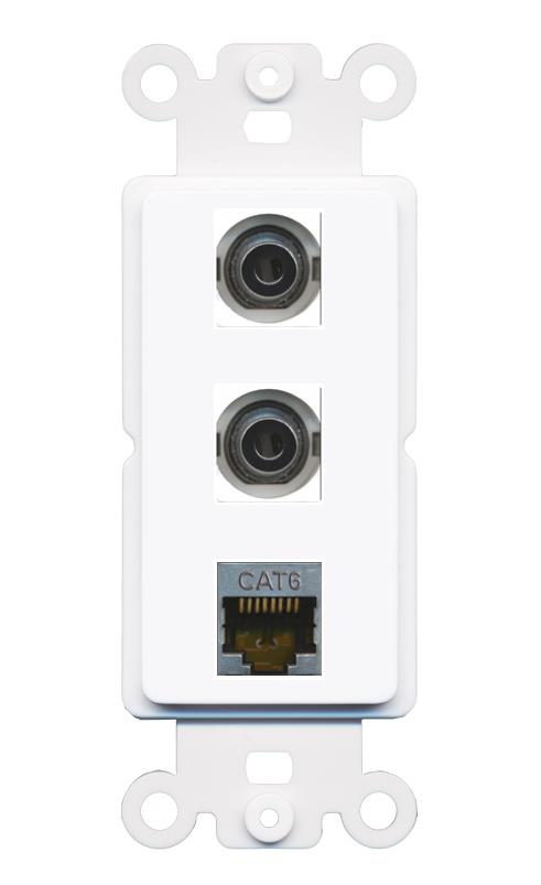 2 3.5mm CAT6-SHIELDED Wall Plate [White]