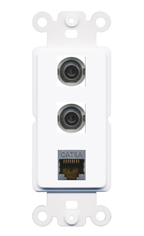 2 3.5mm CAT6A Wall Plate [White]